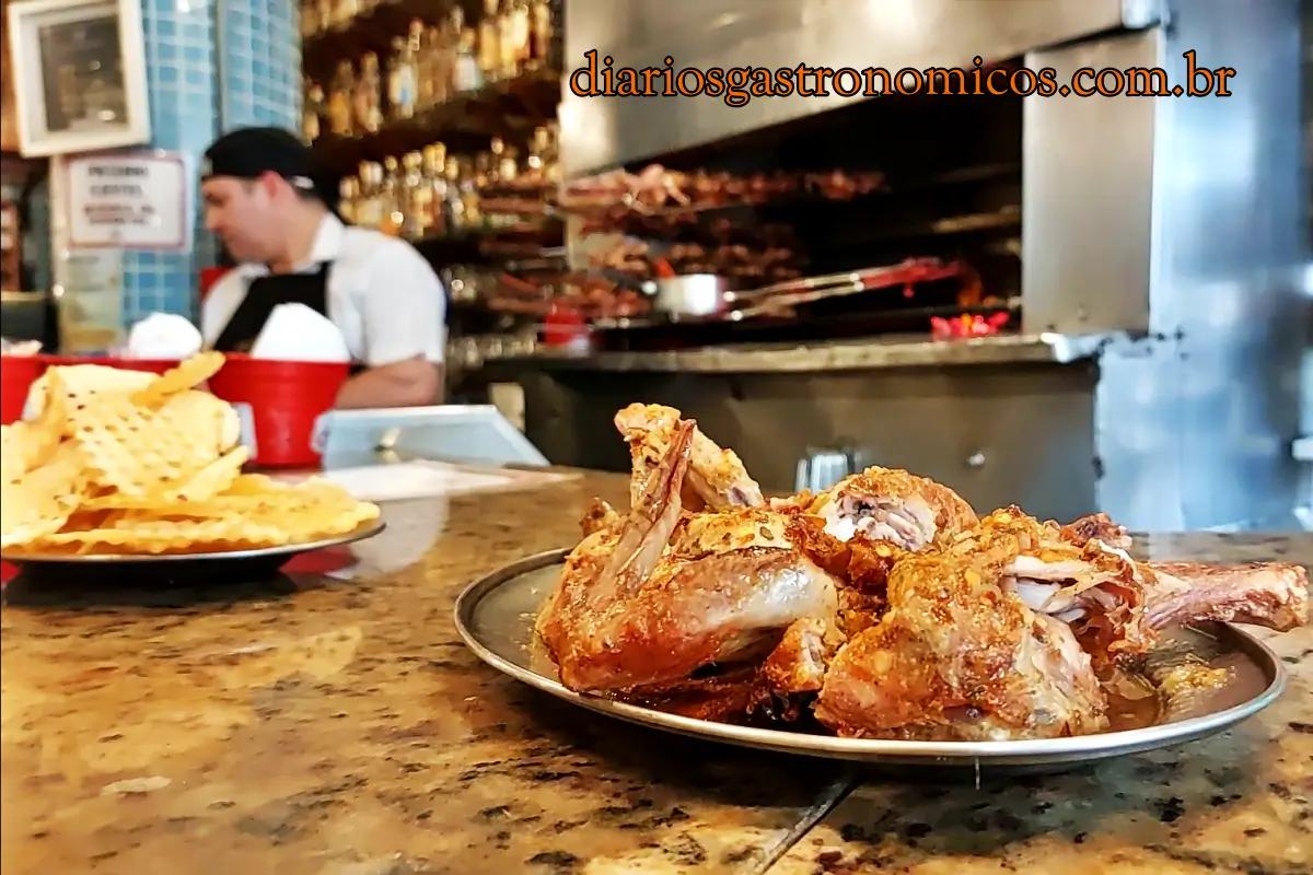Galeto Sats, Pão de Alho, Copacabana, comida carioca, churrasco, braseiro, coração de galinha, galeto na brasa, Galeto Sat’s 