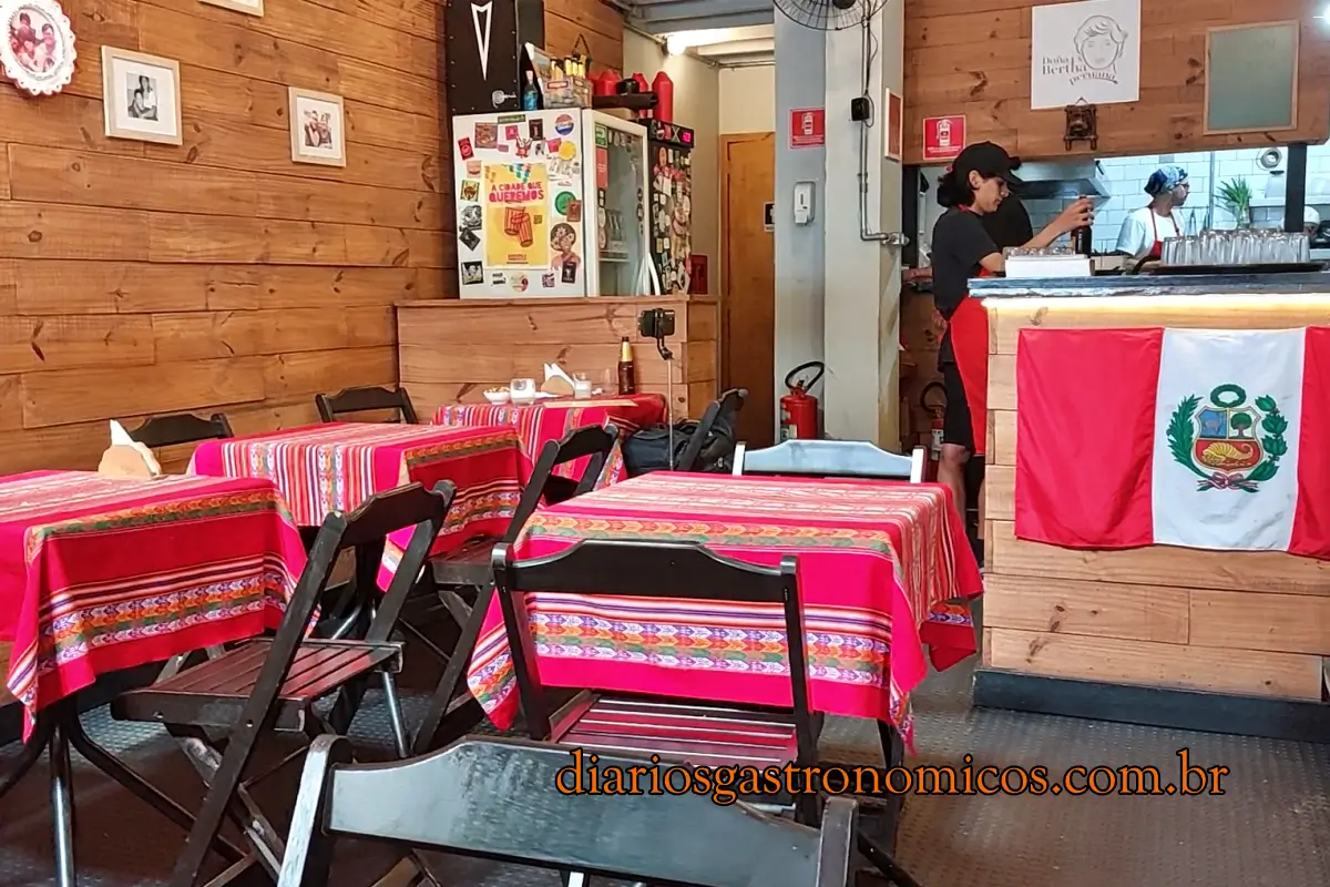 alão do restaurante Doña Bertha, especializado em comida peruana, nos Campos Elíseos, em São Paulo.